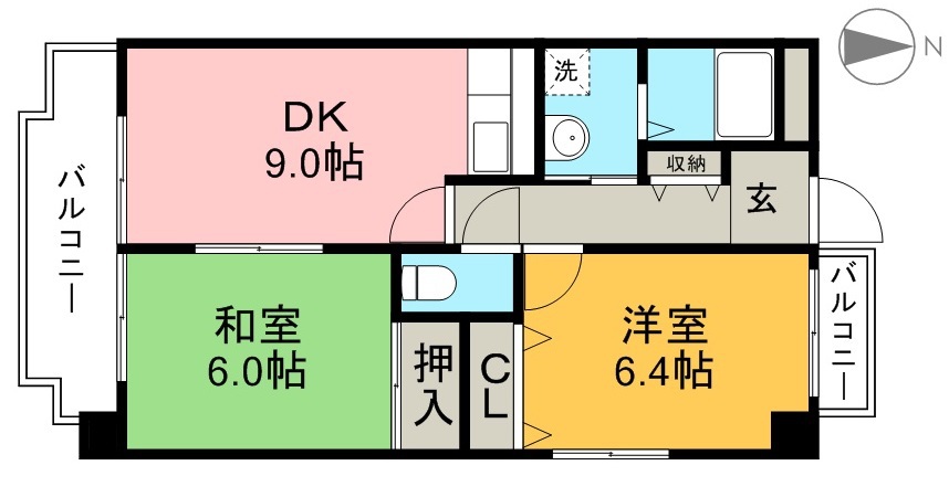 オリオンハイツ一ツ橋 303号室 間取り