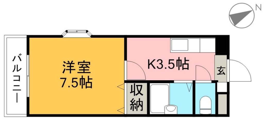 ライラック岡豊 205号室 間取り