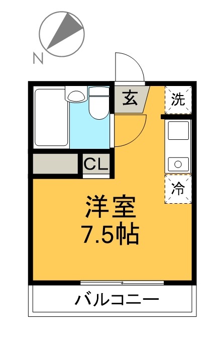 ＲＯＯＭ 105号室 間取り