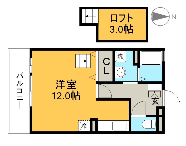 イレブンハウス 202号室 間取り