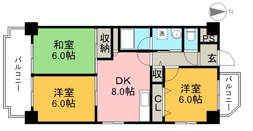 サンハイツ上町（１） 間取り図