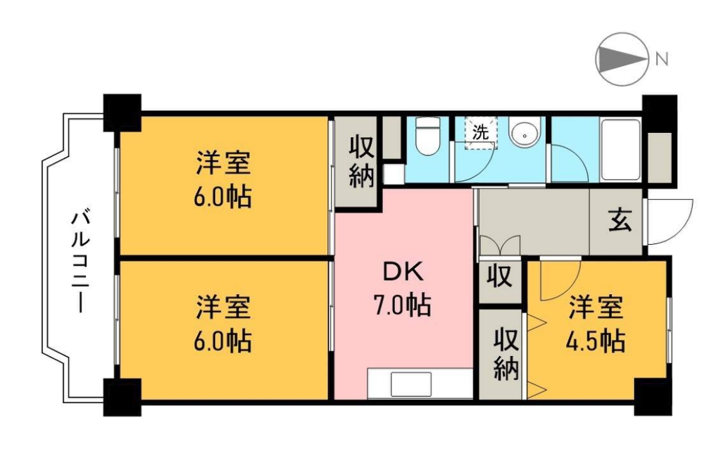 コーポ朝日Ⅴ 間取り図