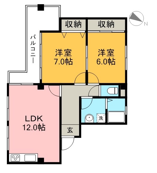 コーポＮＩＮＯＭＩＹＡⅢ 間取り図