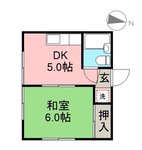 英ハイツ 202号室 間取り