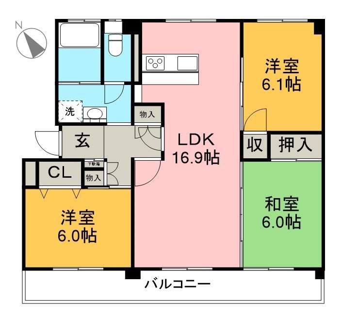 エスペランサ潮新町 301号室 間取り