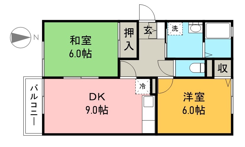 グランメールⅠ 203号室 間取り