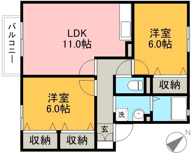 ウィルモア観月坂　Ａ棟 103号室 間取り