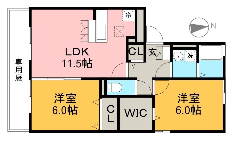 パストラル　Ａ棟 101号室 間取り