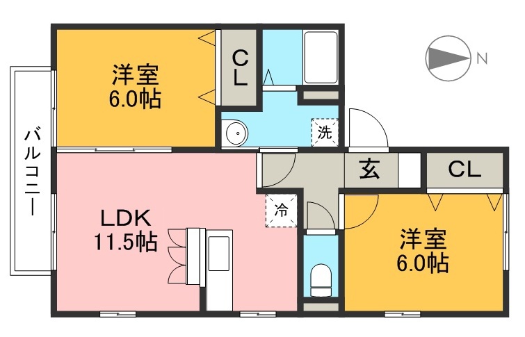 ブルージュ北久保 間取り図