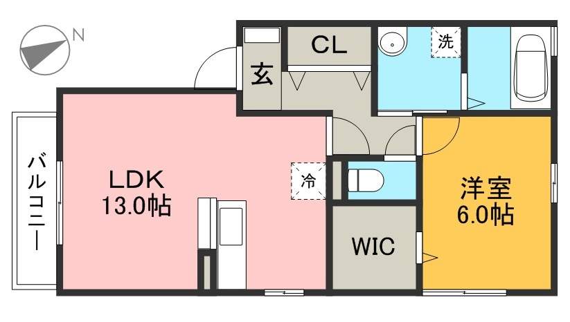 クレール 202号室 間取り