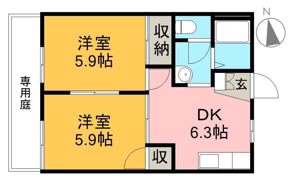 サンライズ伊藤　Ａ棟 間取り図