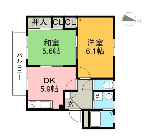 シャーメゾン若草 間取り図