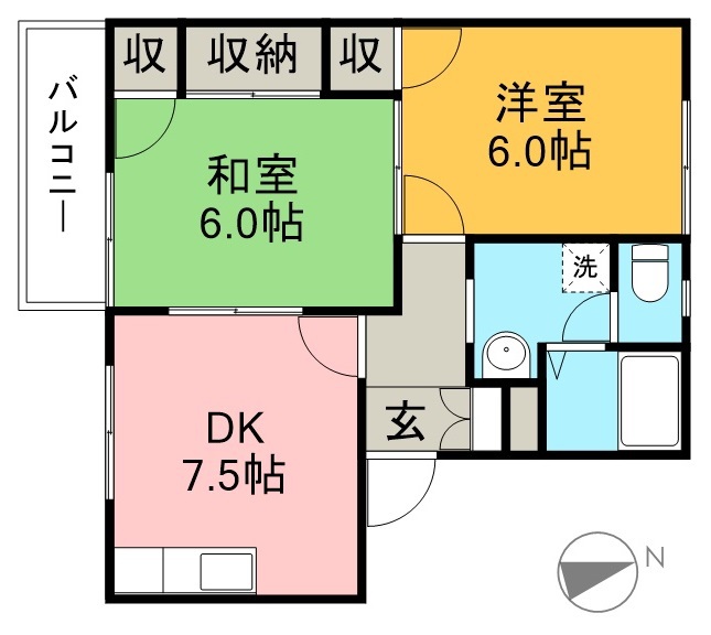 寿ハイツ　Ｂ棟 203号室 間取り