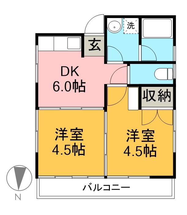 あかね荘 302号室 間取り