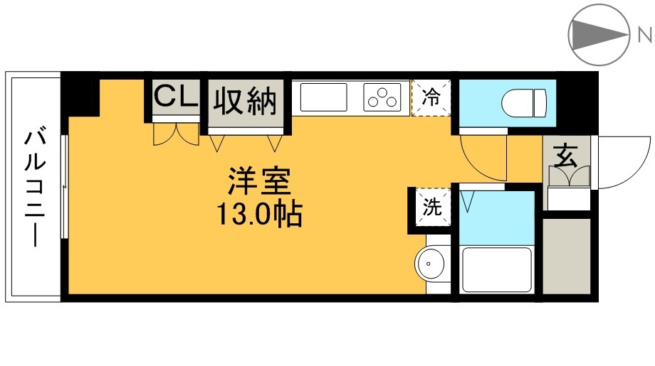 カーサ・ローズヴェール C-1号室 間取り