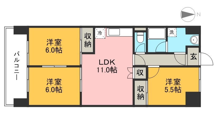 セーブ大谷 303号室 間取り