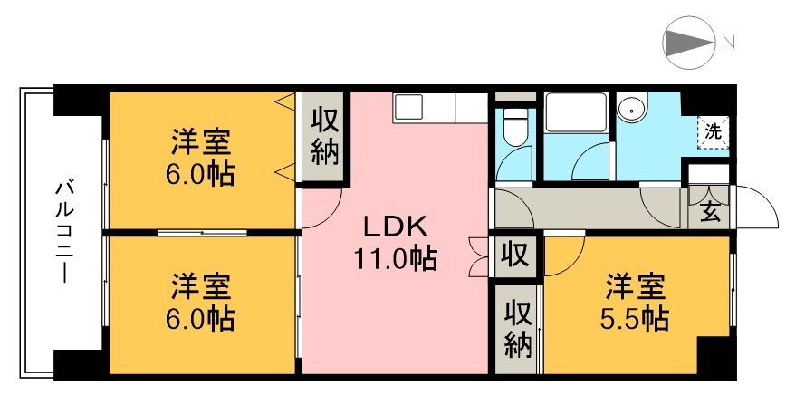 セーブ大谷 303号室 間取り