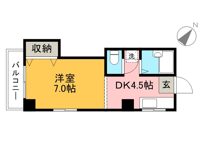 リバープール桟一 406号室 間取り