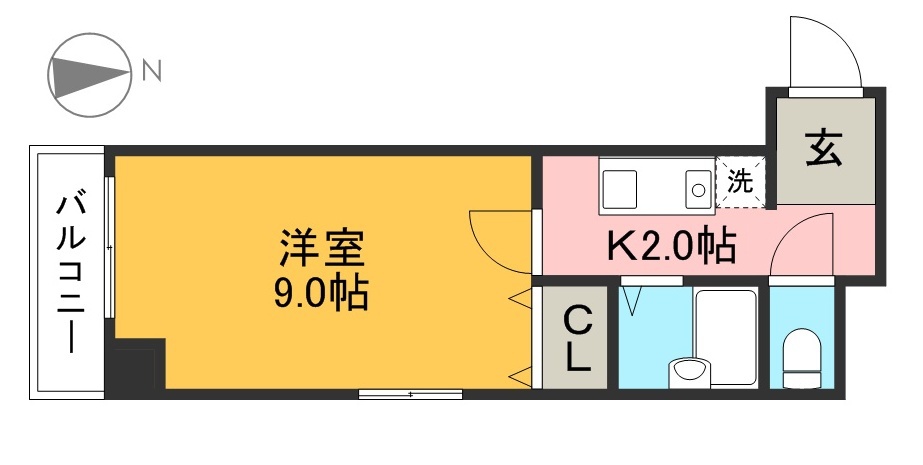 クレスト上町 305号室 間取り