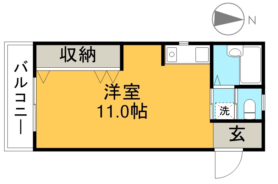 オールパーパス北代 203号室 間取り