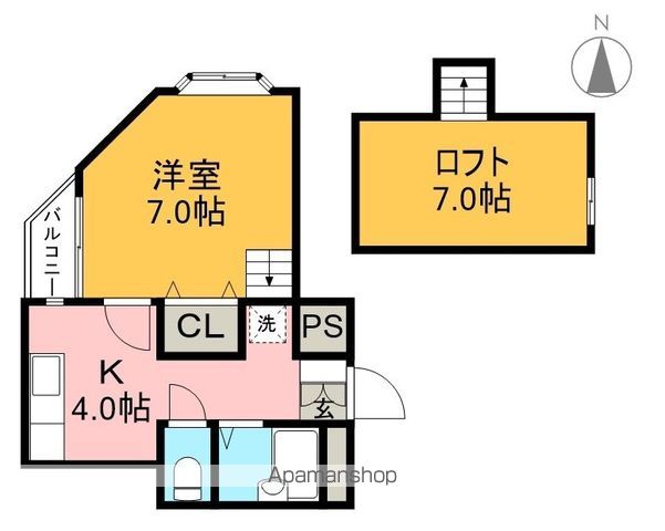 八反町ウイング 401号室 間取り