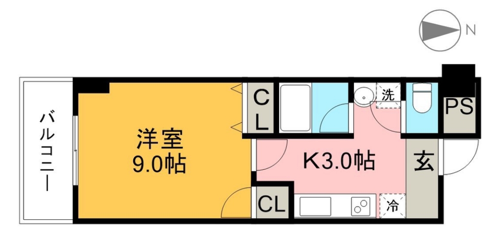 エルミタージュ天神 202号室 間取り