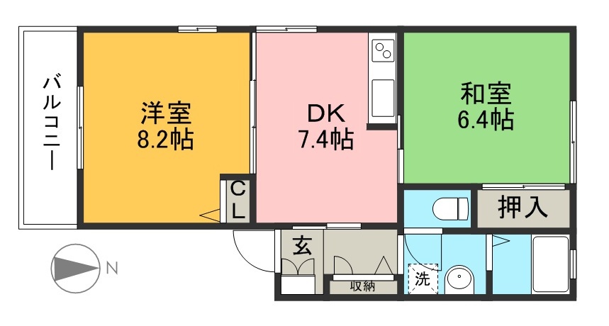 シャーメゾン赤石 201号室 間取り