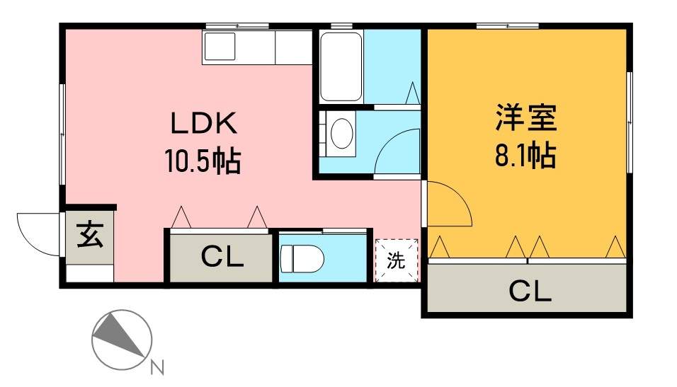 レセナハイツ 102号室 間取り