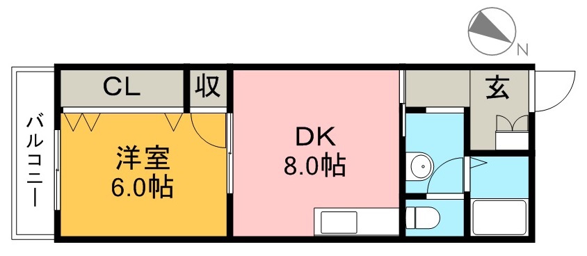 コーポレッドハット 101号室 間取り