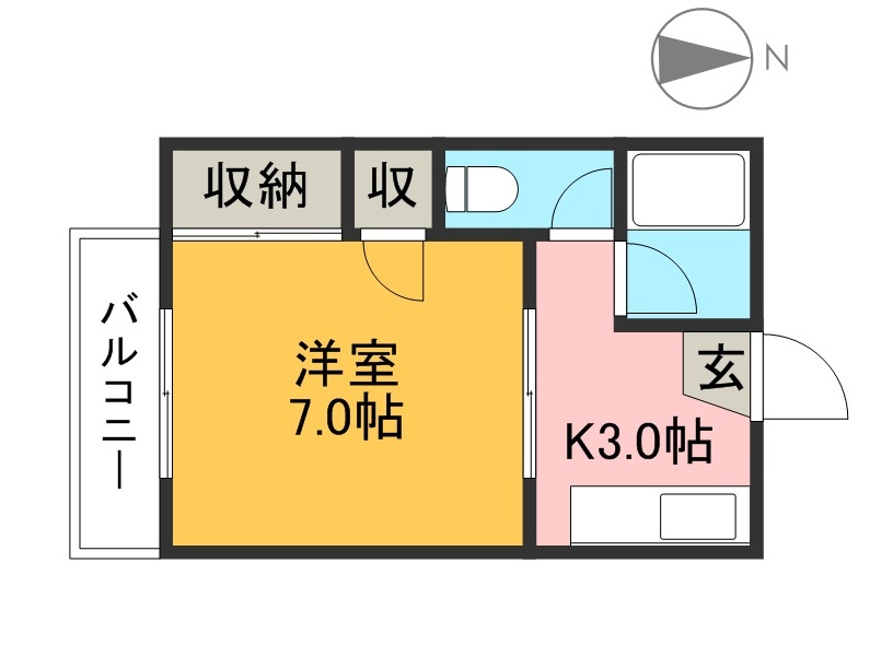 シャトー龍　Ａ棟 202号室 間取り