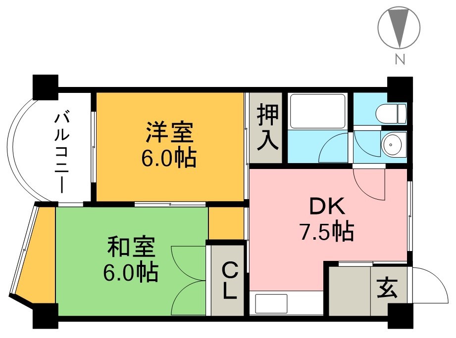 インペリアル西本Ⅰ 308号室 間取り