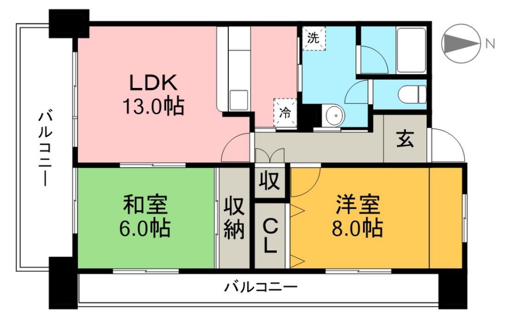 エレガンテ大川筋 801号室 間取り