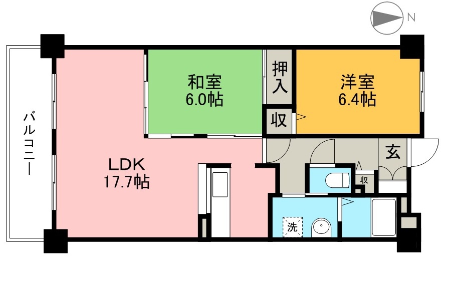 リヴィエール大高 402号室 間取り