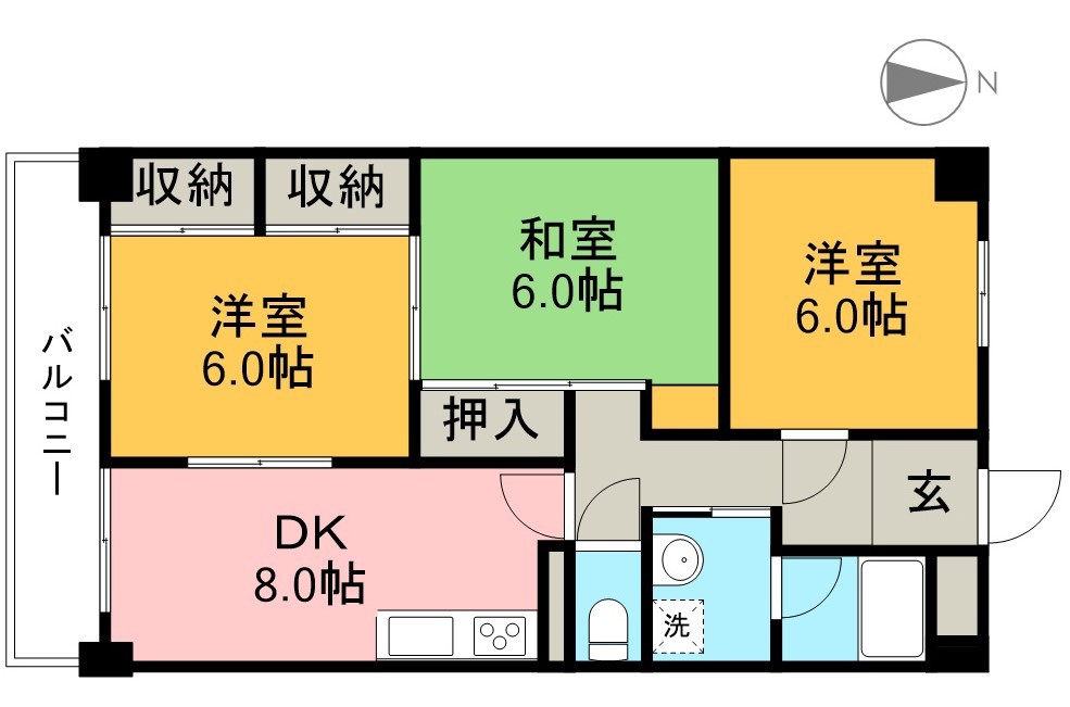 サンコート桟橋南 5C号室 間取り