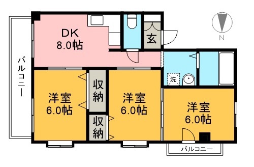 シャルル一ツ橋 301号室 間取り