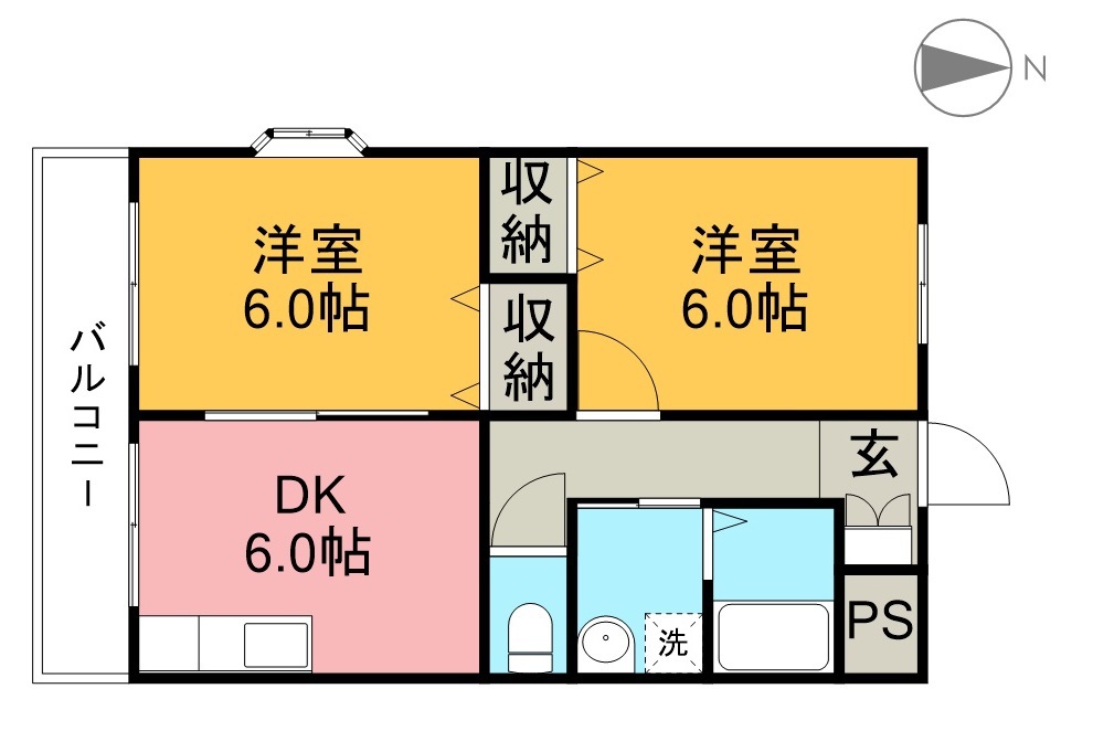 アーガス若草 304号室 間取り