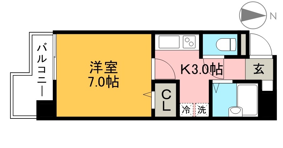 ＧｒａｎｄＣｏｕｒｔ鷹匠町 301号室 間取り