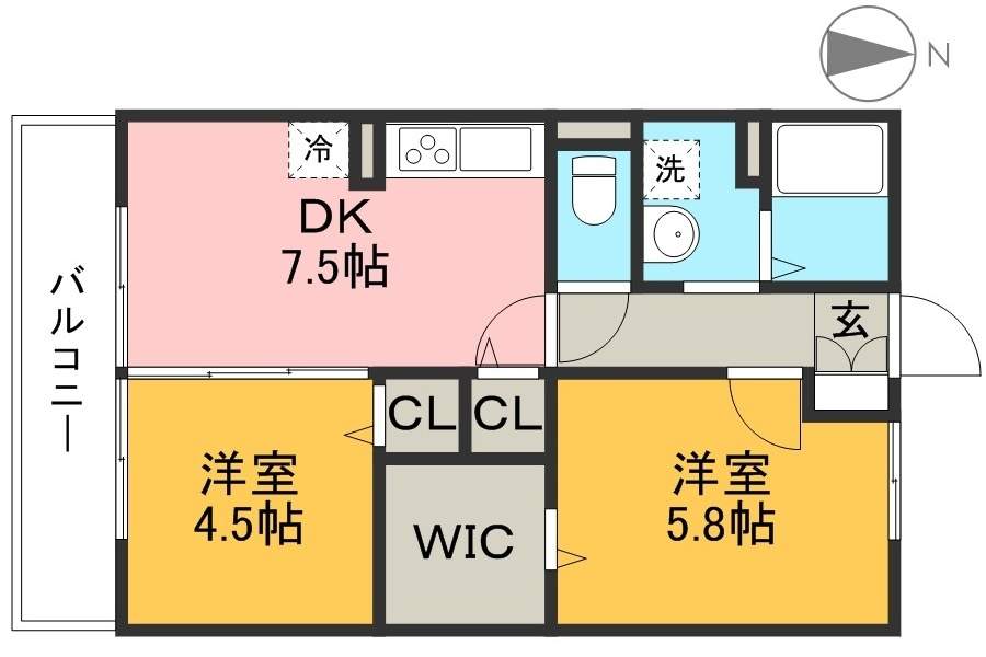 ジュネス北御座 103号室 間取り