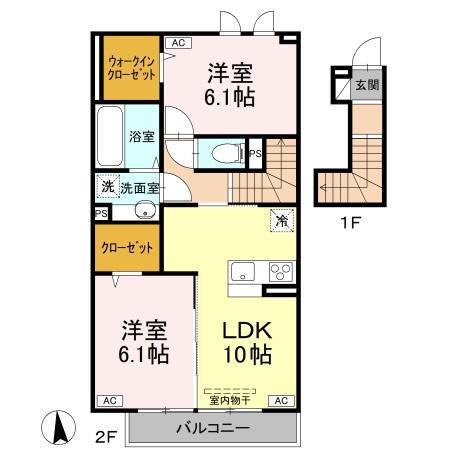 ＣＬＡＲＩＳ朴のき 206号室 間取り