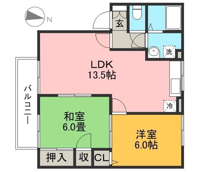 アムール　Ｅ棟 102号室 間取り