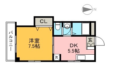 ノワール弥右衛門 202号室 間取り