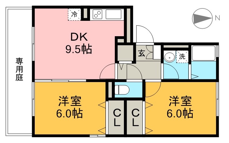 パストラル　Ｂ棟 103号室 間取り