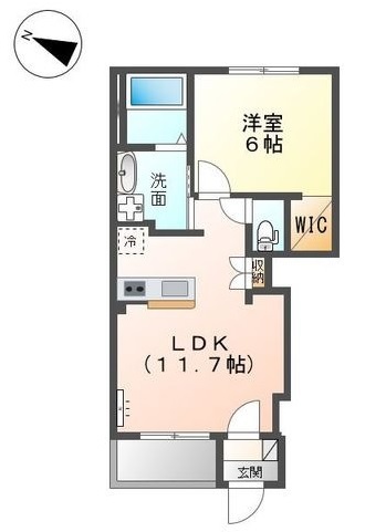 クワトロ　大原 101号室 間取り