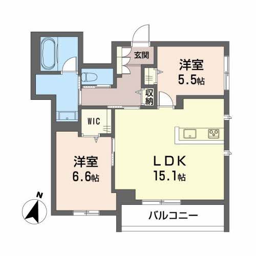 ファルコ鷹匠 201号室 間取り