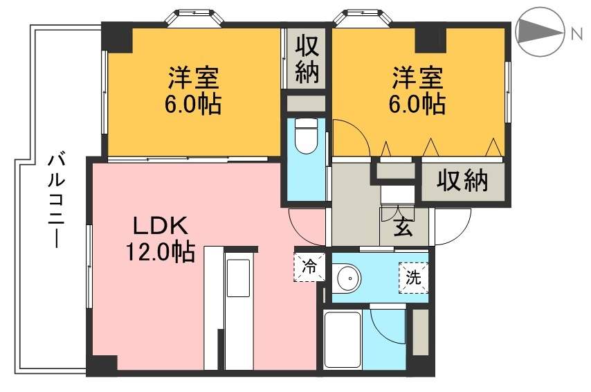 パールグランデ 401号室 間取り