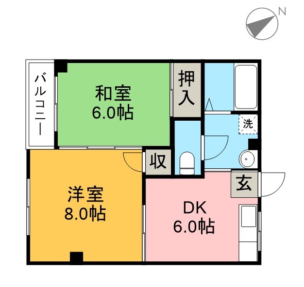 メゾン王子谷 203号室 間取り