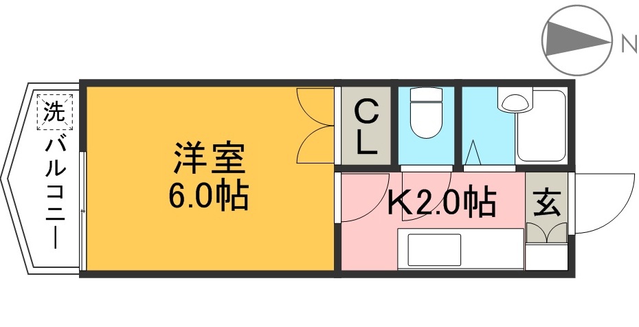 スカイプラザ新田 704号室 間取り