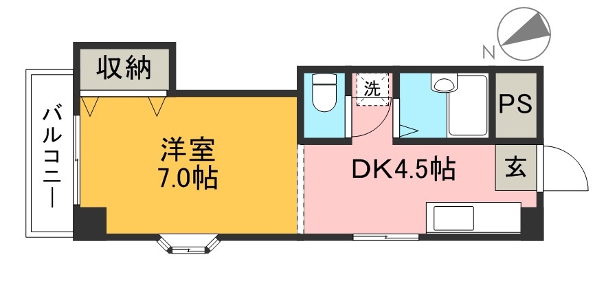 リバープール桟一 301号室 間取り