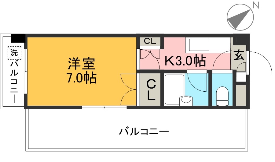 ジョイフル若草 411号室 間取り