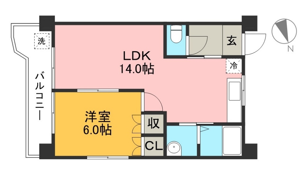 コーポ西村Ⅱ 6H号室 間取り